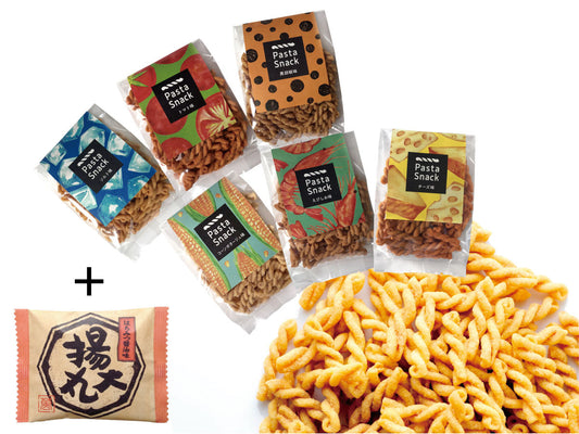 パスタスナック選べる6袋セット（お煎餅1枚おまけ付き）